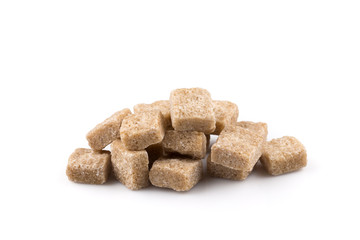 brown sugar cubes isolated