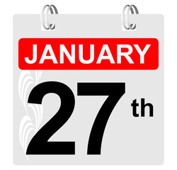 27th january calendar with ornament