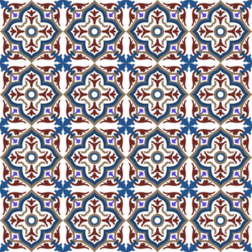Seamless background image of vintage vine cross kaleidoscope pattern.
