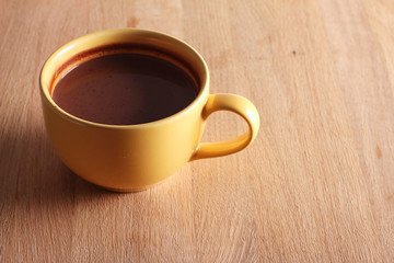 hot chocolate drink in yellow cup