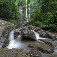 Waterfall in forest at Chiang mai, Thailand.