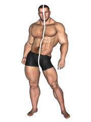 Human man thin and muscle concept isolated