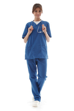 Young Nurse Full Length Portrait