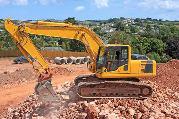 Digger on a construction site