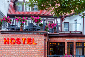 Sign of the hostel.