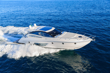 luxury motoryacht in  navigation