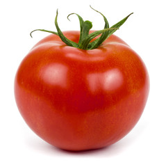 red tomato isolated on white