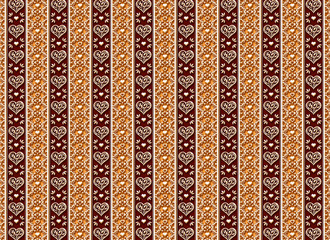 ハート系背景　ストライプ　イエロー＆ブラウン