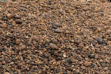 pile of river rocks  for construction