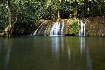 Wat Saparn Lao Waterfall, kanchanaburi in thailand