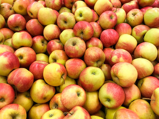 Close Up Of Red Apples In Market Display
