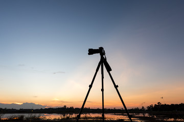 Camera at Sunset