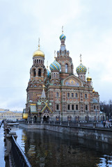 Fototapeta na wymiar Cathedral of the Resurrection on Spilled Blood