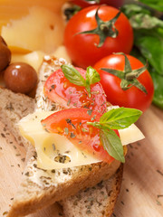 Cheese sandwich with tomato