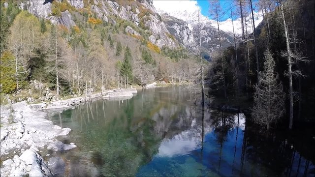 Lake in Val di mello - Aerial view