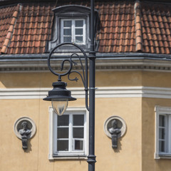 Fototapeta na wymiar Traditional architecture in Warsaw, Poland