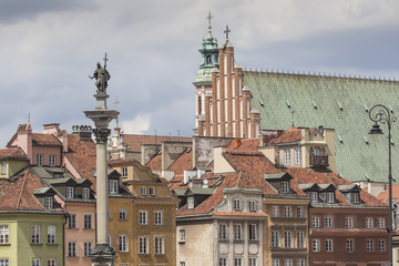 Obraz premium Stare miasto w Warszawie. Zamek Królewski i płk Zygmunta
