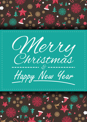 xmas pattern card greeting vector