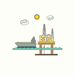 Naklejka premium off shore platform