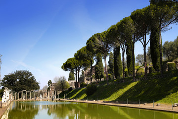 Ancient ruins of Villa Adriana ( The Hadrian's Villa ), Canopo,