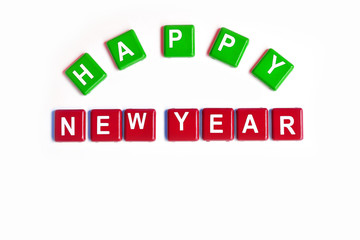 The letter of Happy New Year on white background
