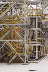 industrial construction of fuel production petrochemical plant