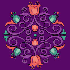 A violet floral tulip decoration