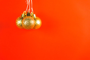 red ornament on red background.
