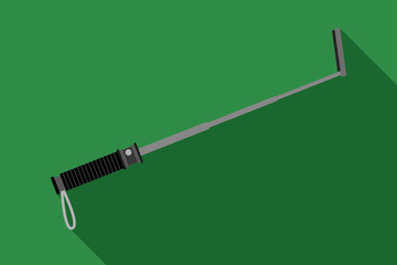 Selfie Stick mit gruenem Hintergrund