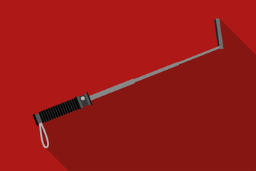 Selfie Stick mit rotem Hintergrund