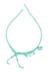 necklace with a dinosaur isolated on a white
