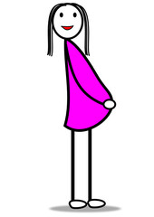 Strichmännchen schwangere Frau