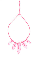 pink necklace isolated on white