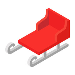 Christmas sleigh isometric icon