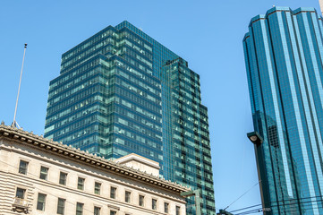 Fototapeta na wymiar Skyscrapers in Edmonton Alberta's city center - Canada.