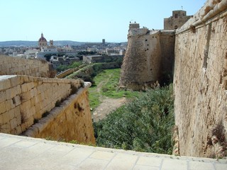 Citadel (Cittadella) wall and city in Victoria (Rabat), Gozo, Malta, Europe