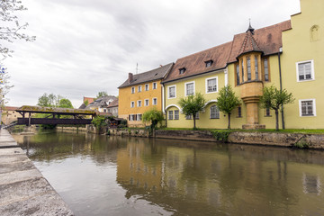 Fototapeta na wymiar Street view of Amberg, a old medieval town in Bavaria, Germany.