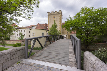 Fototapeta premium Street view of Amberg, a old medieval town in Bavaria, Germany.