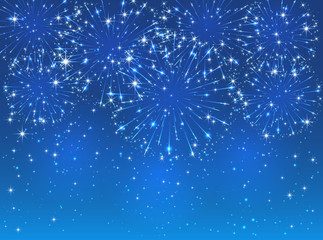 Firework on blue background