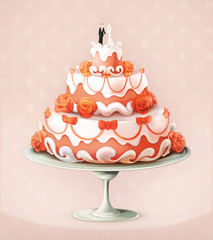 Wedding cake vector icon