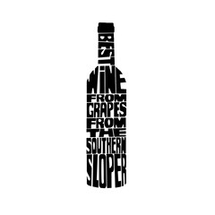 The Best wine from grapes from the southern slopes. Typographic retro grunge wine poster with the inscription. Vector illustration.