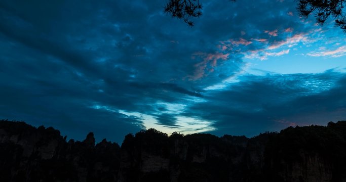 4K Blauer Sonnenuntergang