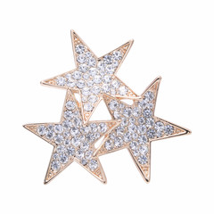 stars brooch isolated on white