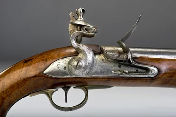 Foto op Plexiglas Antique English Flintlock Pistol. © W.Scott McGill