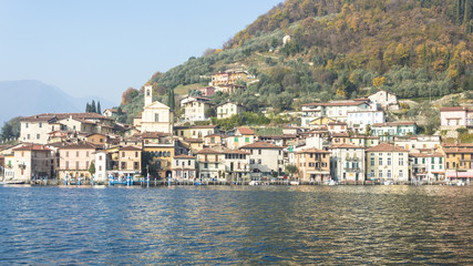 Waterfront of Iseo city, Italy, december 2015