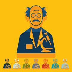 Flat design: scientist