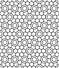 Vector modern seamless sacred geometry pattern circles, black and white abstract geometric background, pillow print, monochrome retro texture, hipster fashion design