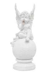 Obraz premium cherub figurine isolated on white