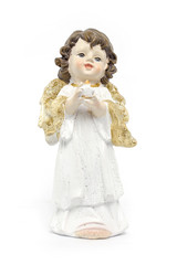 Christmas angel figurine isolated on white