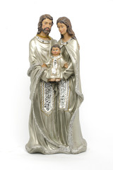 Holy Family statuette isolated on white